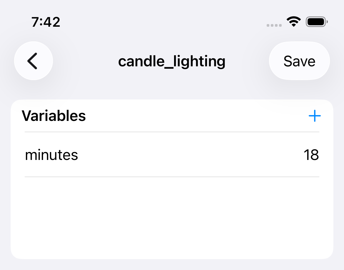 Calculation variables